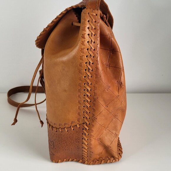 New Handmade Tooled Leather Bag Purse I Boho Western Style - Picture 4 of 10